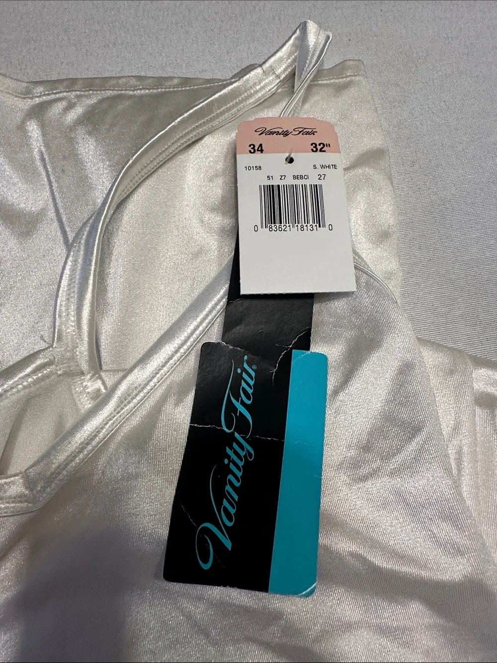Vanity Fair Satin Slip Chemise - White 32’’